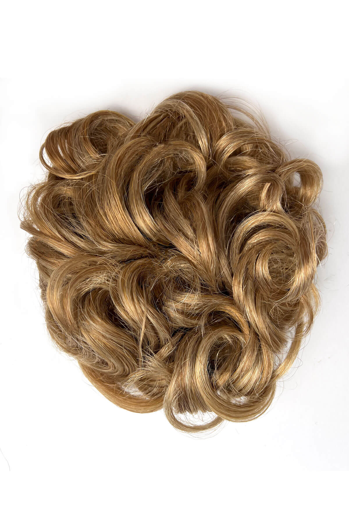 Blonde hair bun accessory on a white background. Hair poodle clip-in hairpiece bun vintage style 1950s: Lucille blonde 24BH613