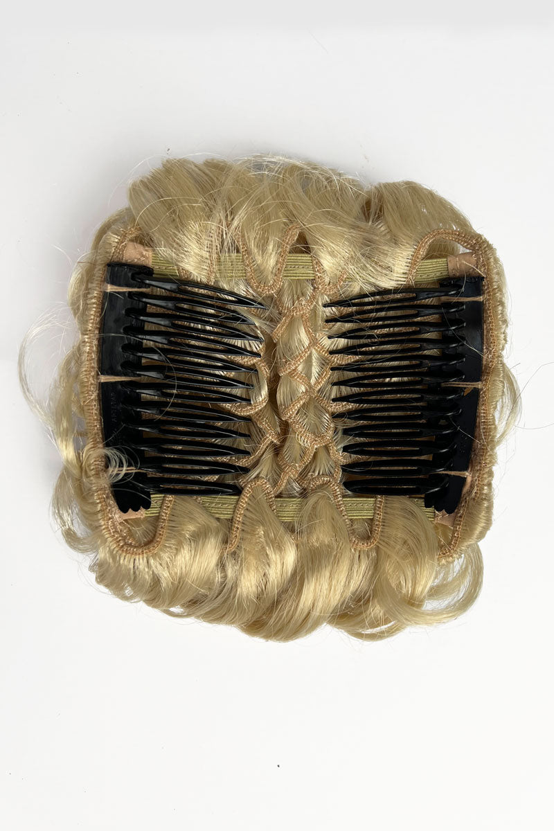Hair poodle clip-in hairpiece bun vintage style 1950s: Lucille creamy blonde 613