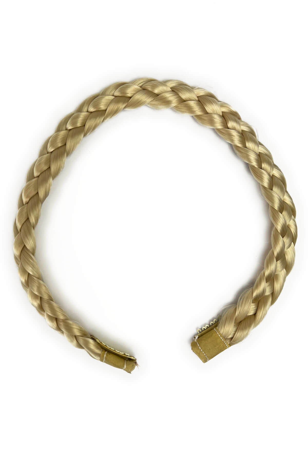 Blonde hairband on a white background. Plaited hairband: Martina creamy blonde 613