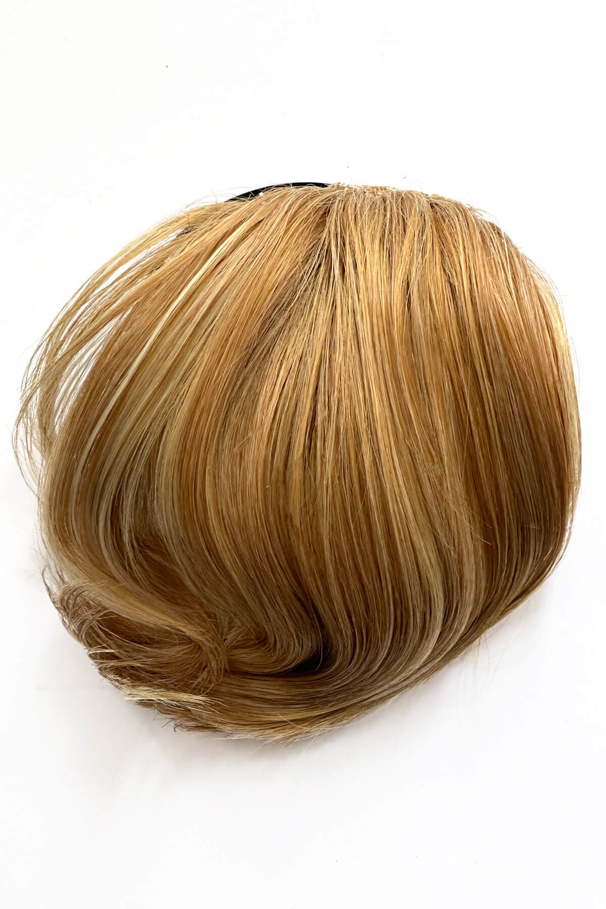 Blonde hairpiece on a white background. Beehive hairpiece hair height booster, Flexihair: Pixi blonde 24BH613