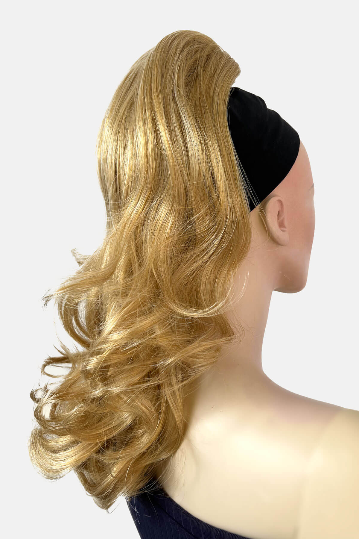 Ponytail hairpiece extension, layered with waves: Elsa blonde 24B