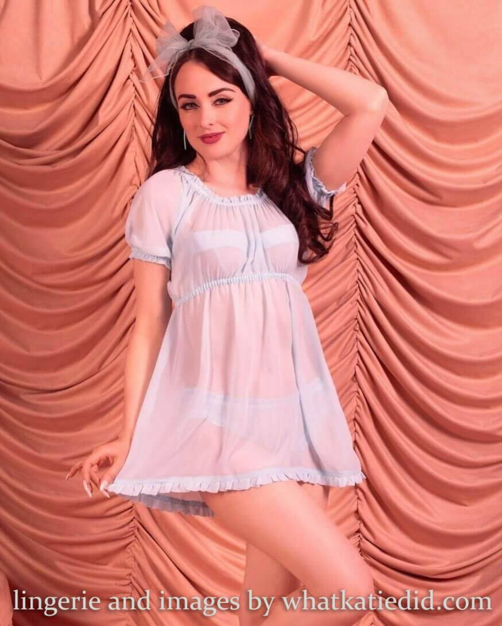 High crown long, wavy half wig and volume ring: Bardot chestnut brown 8