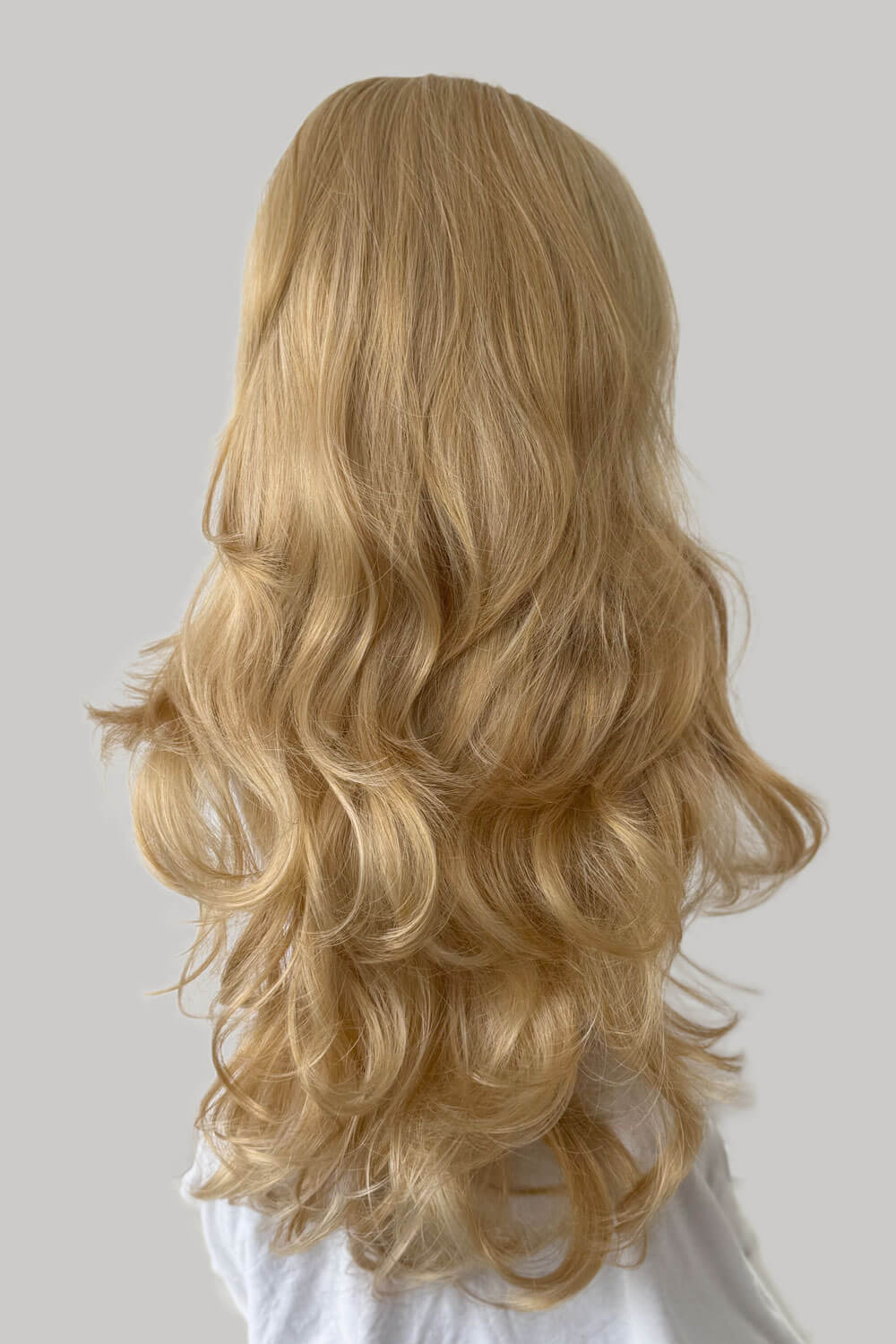 High crown long, wavy half wig and volume ring: Bardot blonde 24BH613