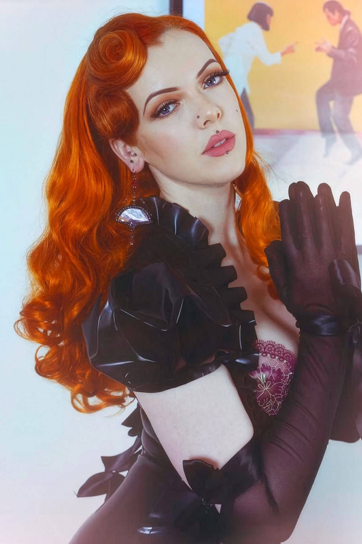1950s style half wig hairpiece with beautiful waves: Morgana ginger