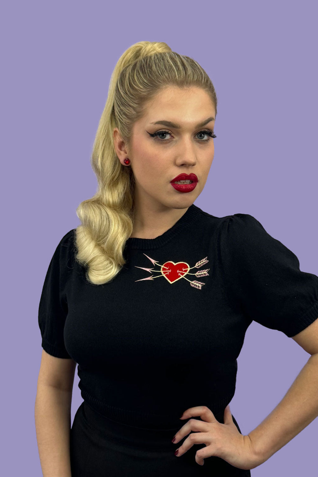 Retro style ponytail hairpiece, long with vintage waves: Arabella ginger