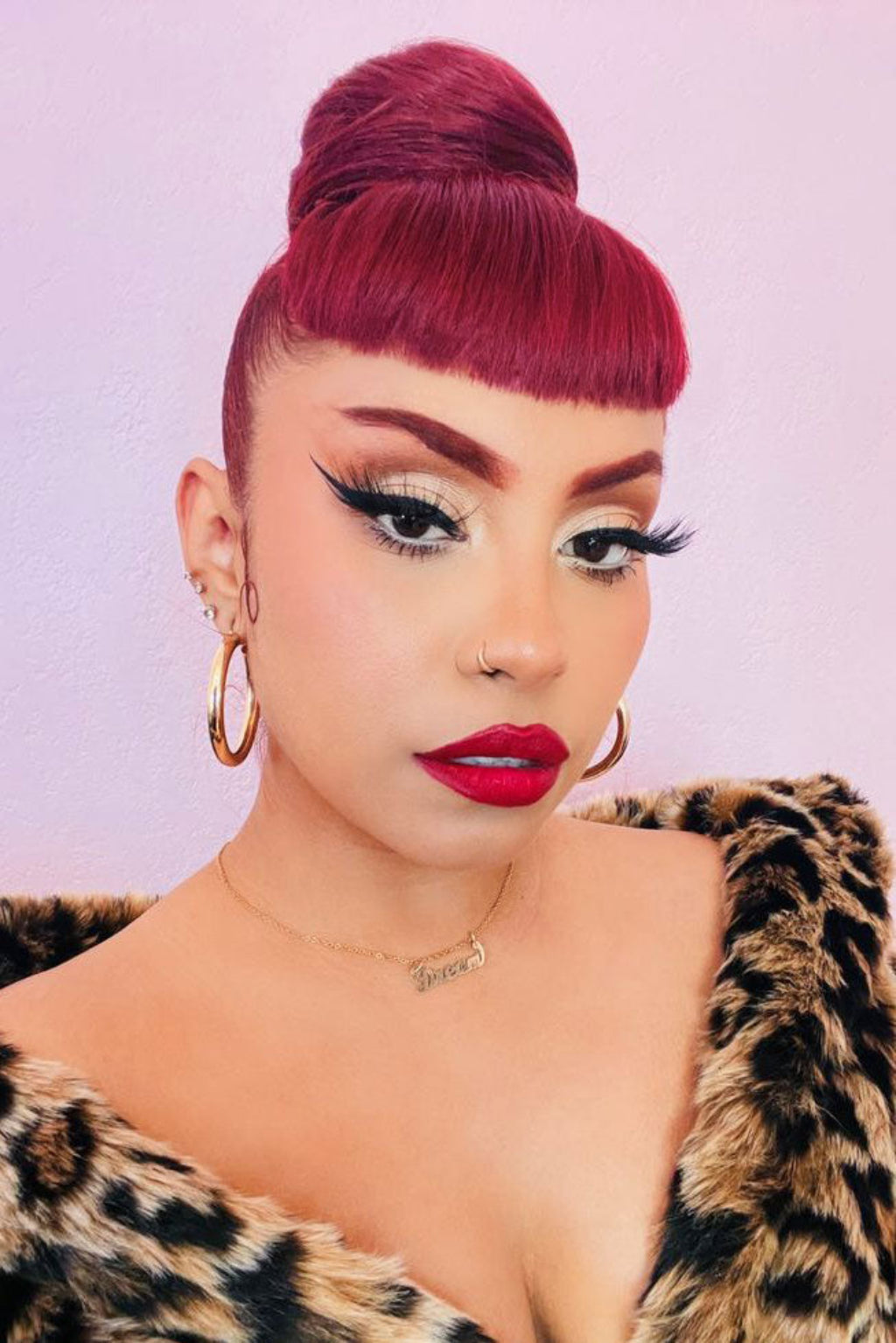 Hairpiece bun; instant perfect bun hairpiece, cherry red: Hepburn