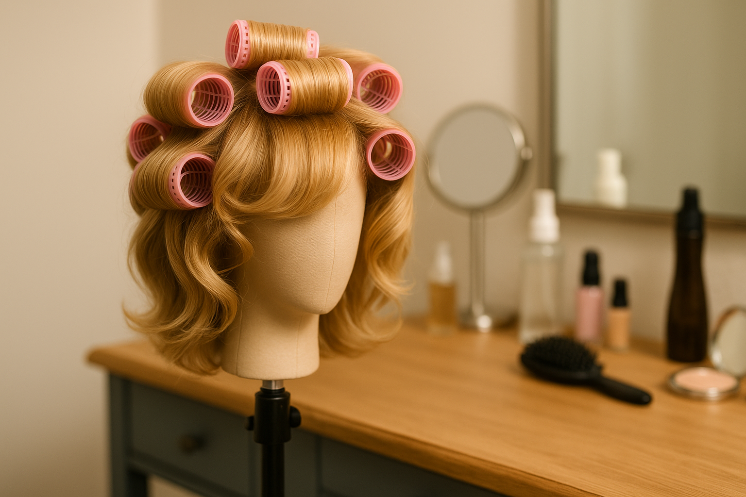 Styling Synthetic Wigs with Low Heat Rollers
