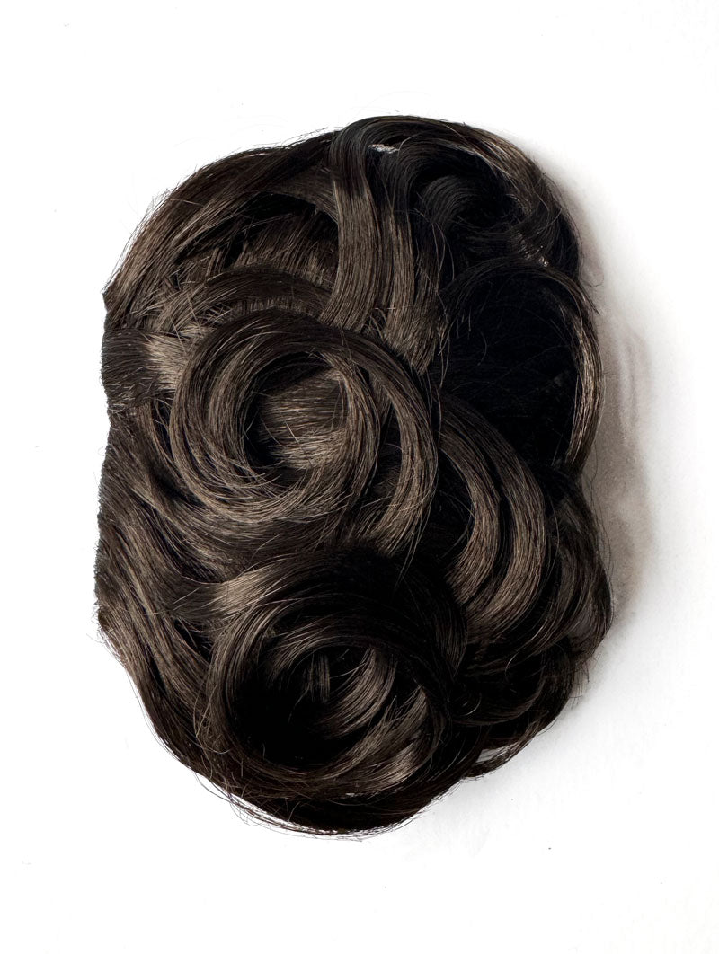 Curly 1940s style clip-in fringe hairpiece/clip-in bangs: Bunny brown 4