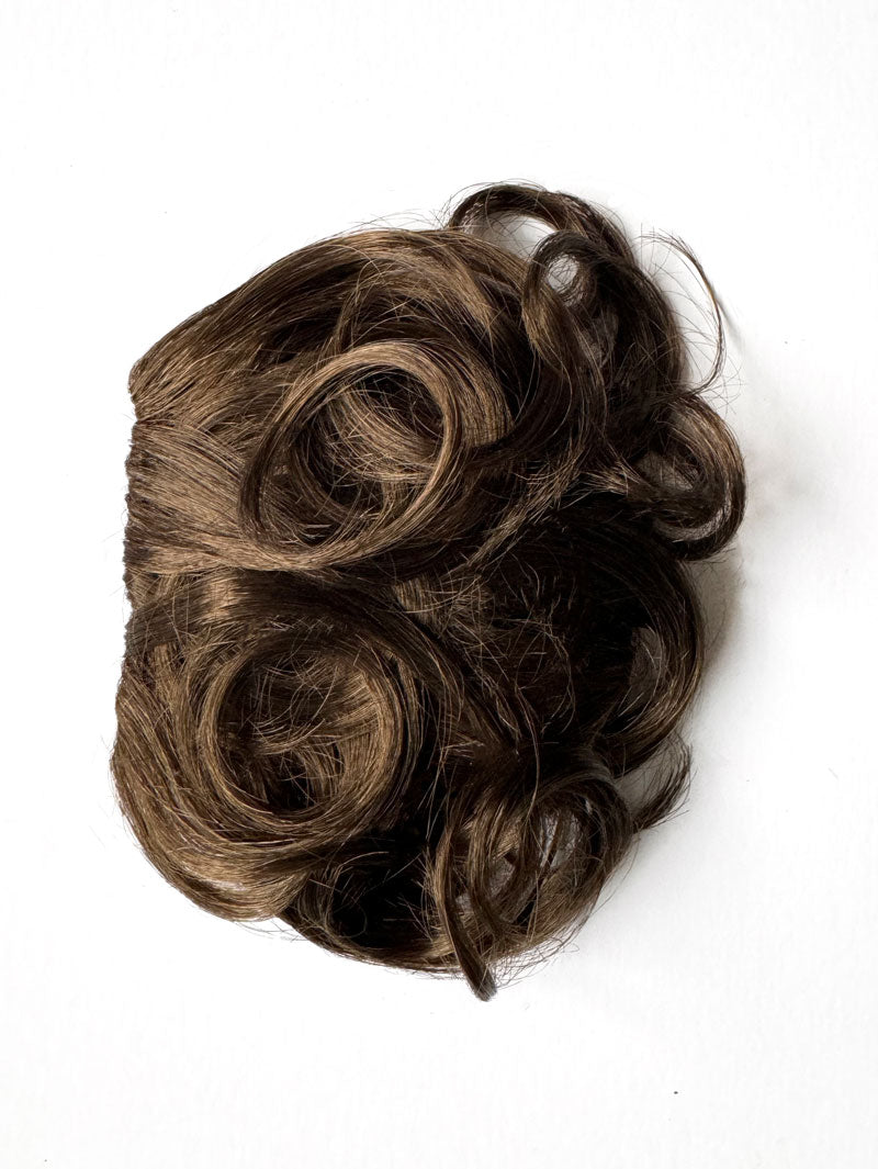 Curly 1940s style clip-in fringe hairpiece/clip-in bangs: Bunny chestnut brown 8