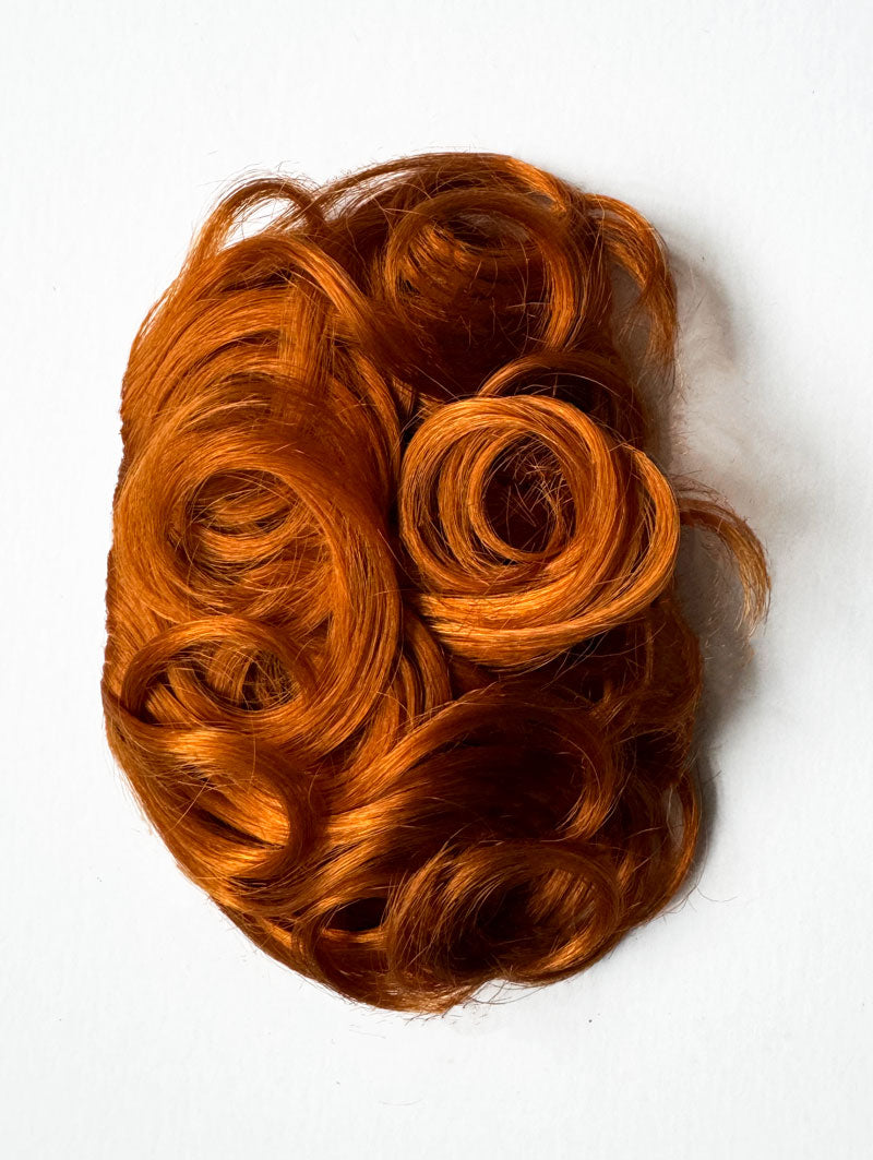 Curly 1940s style clip-in fringe hairpiece/clip-in bangs: Bunny ginger