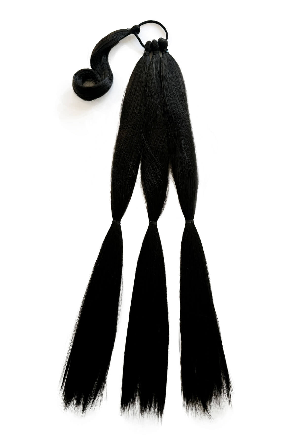 Long double plaited ponytail hairpiece: Martha black 1B