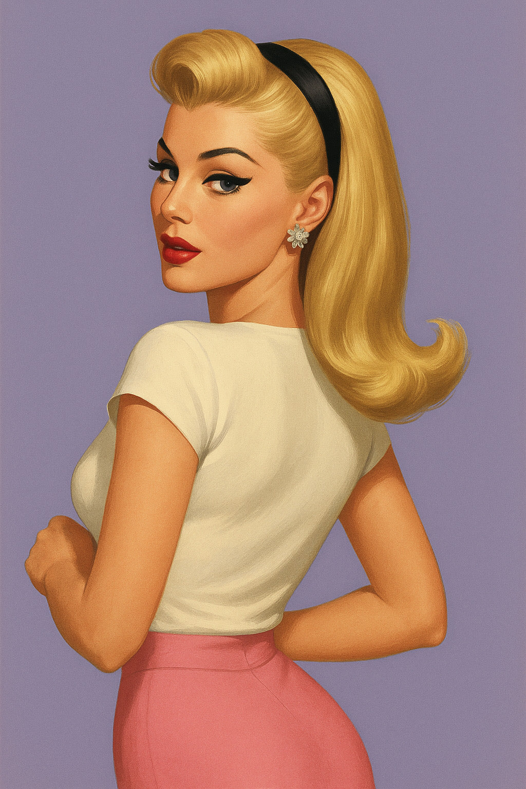 Illustration of Philippa half wig