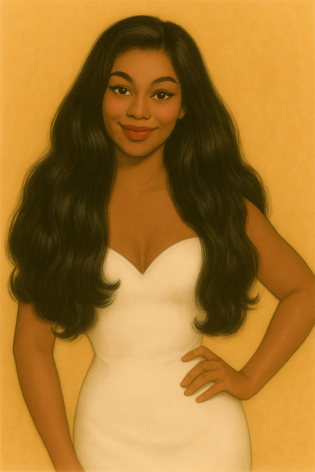 Illustration of Suzie half wig 