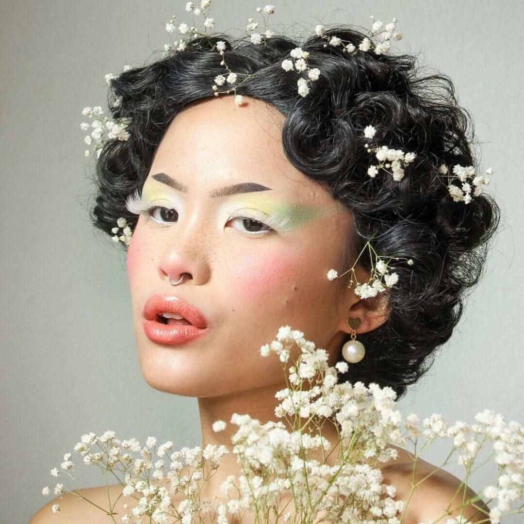 synthetic wig Black 1920s Style Wig with 20s Finger Waves: Cassie