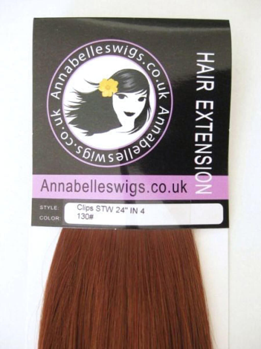 Clip-in hair extensions, 6 piece, full head, 150g copper 130
