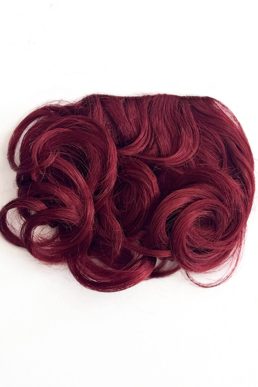 Curly 1940s style clip-in fringe hairpiece/clip-in bangs: Bunny cherry red 39