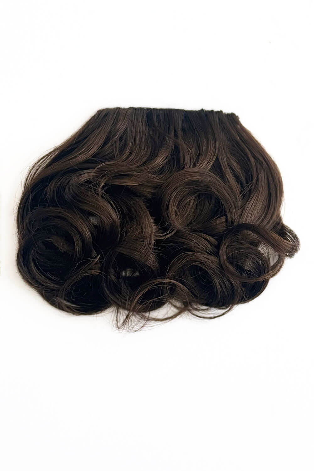 Curly 1940s style clip-in fringe hairpiece/clip-in bangs: Bunny brown 6