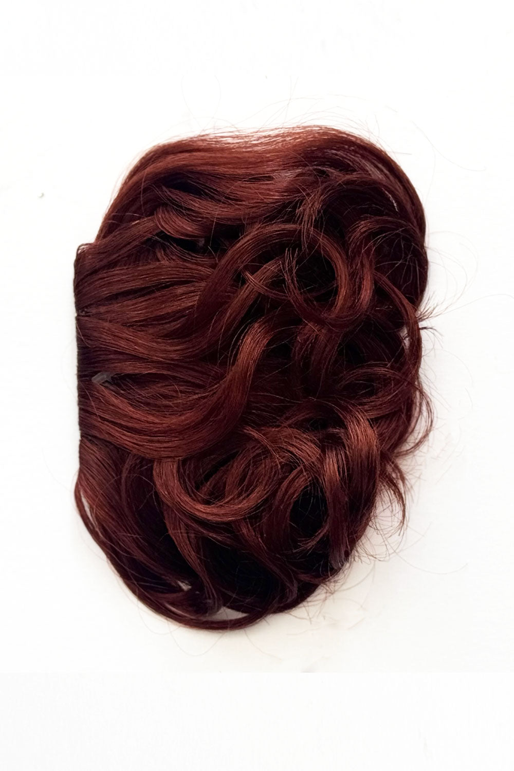 Curly 1940s style clip-in fringe hairpiece/clip-in bangs: Bunny copper red 130