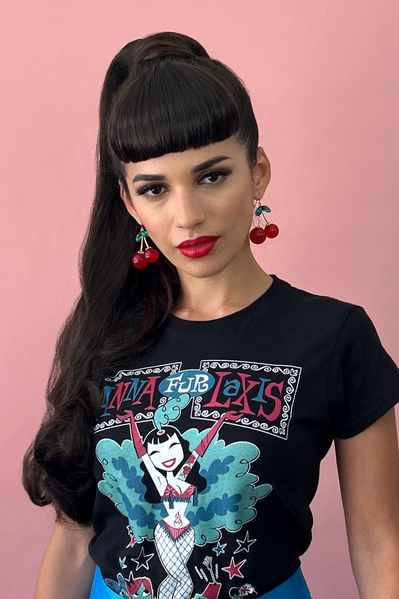 Clip-in fringe hairpiece/clip-in micro-bangs, thick, straight retro rockabilly style: Ida ginger