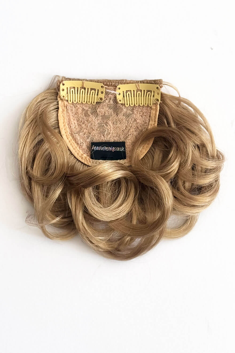 Curly 1940s style clip-in fringe hairpiece/clip-in bangs: Bunny blonde 24