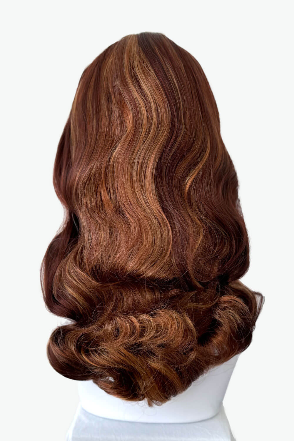 1950s style half wig hairpiece with beautiful waves: Morgana auburn BO