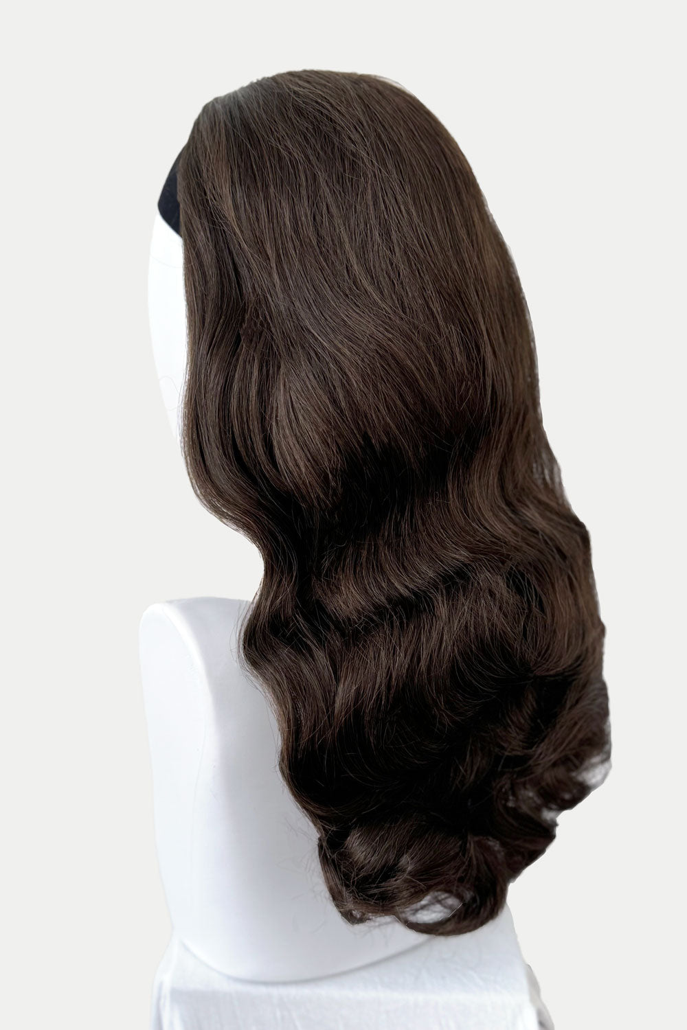 1950s style half wig hairpiece with beautiful waves: Morgana chestnut brown 8