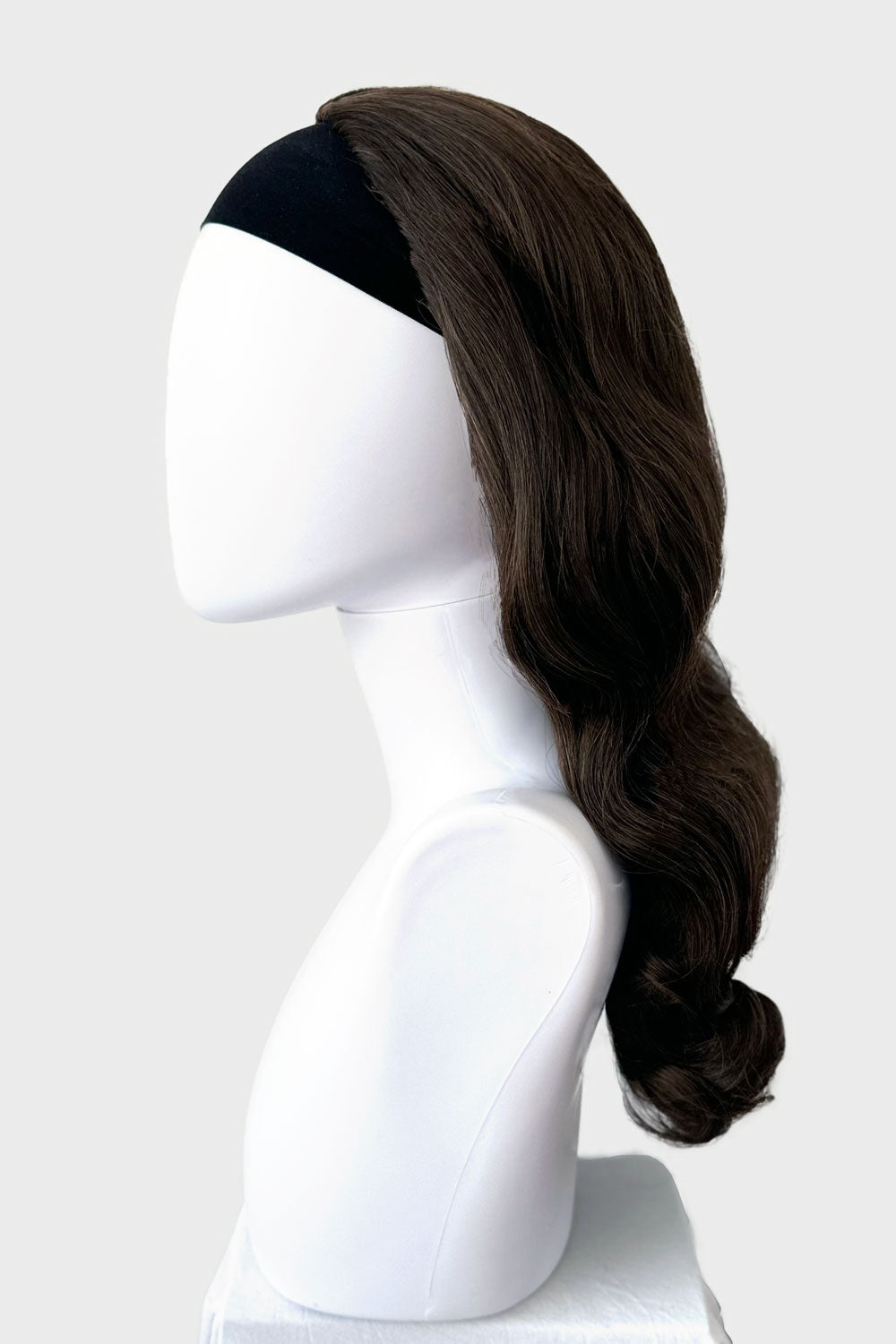 1950s style half wig hairpiece with beautiful waves: Morgana chestnut brown 8