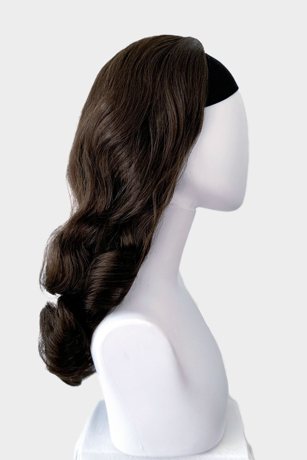 1950s style half wig hairpiece with beautiful waves: Morgana chestnut brown 8