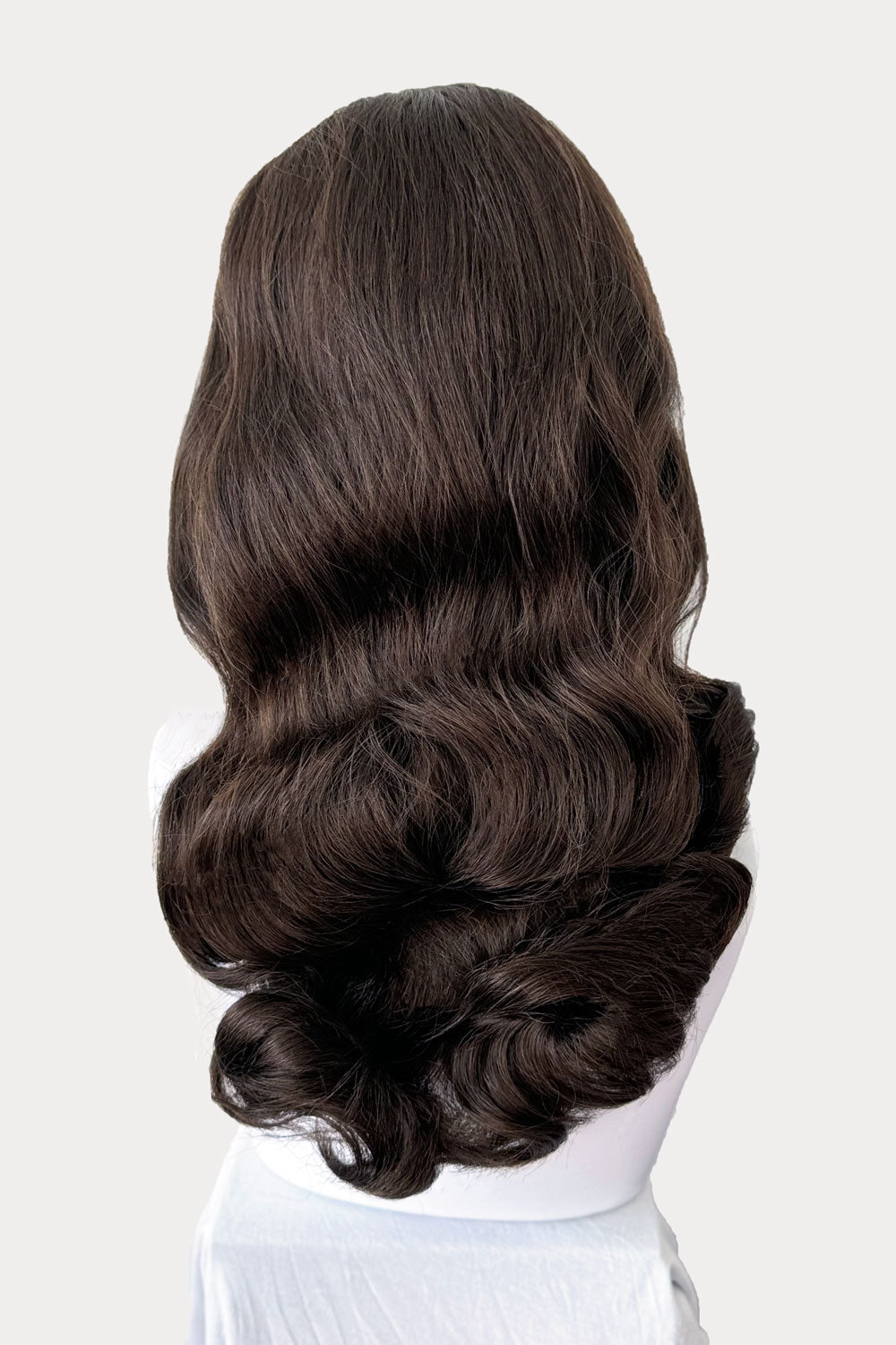 1950s style half wig hairpiece with beautiful waves: Morgana chestnut brown 8