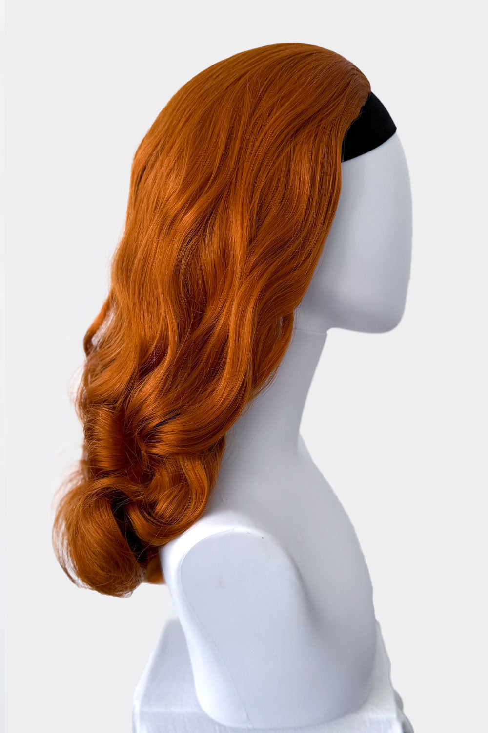 1950s style half wig hairpiece with beautiful waves: Morgana ginger