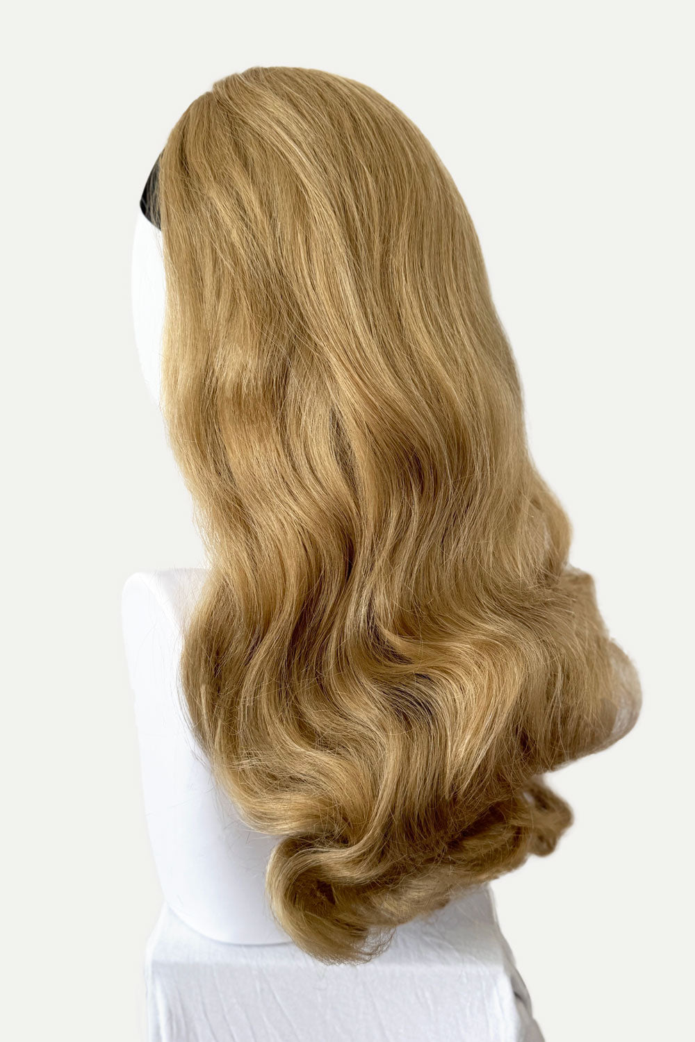 1950s style half wig hairpiece with beautiful waves: Morgana blonde 24H613