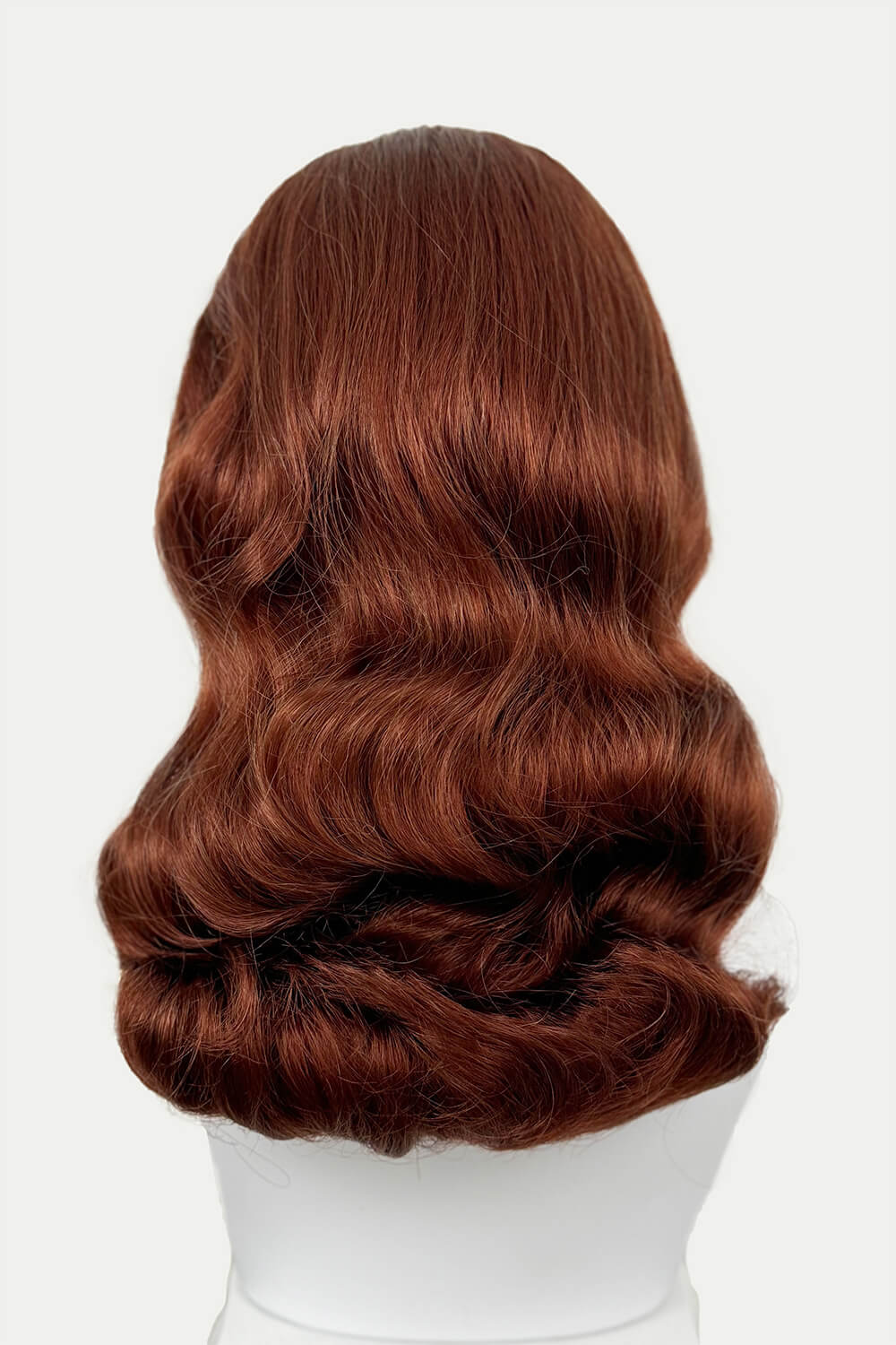 1950s style half wig hairpiece with beautiful waves: Morgana copper red 130