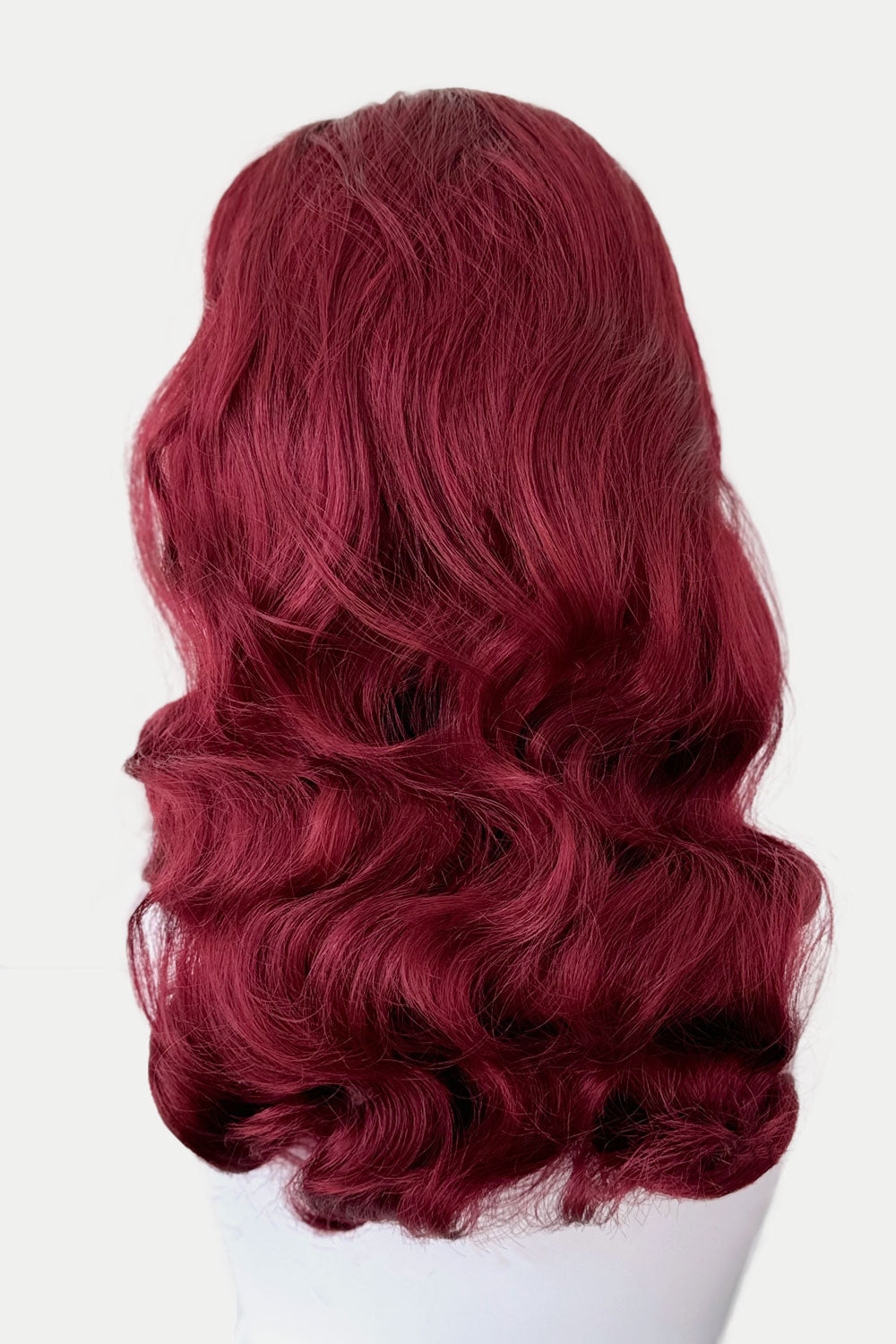 1950s style half wig hairpiece with beautiful waves: Morgana red 39