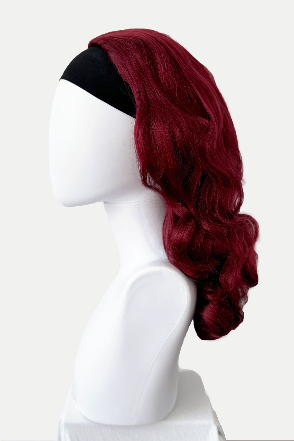1950s style half wig hairpiece with beautiful waves: Morgana red 39
