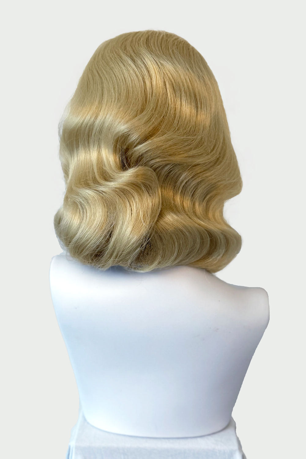 1940s style half wig hairpiece with beautiful marcel waves: Virginia creamy blonde 613