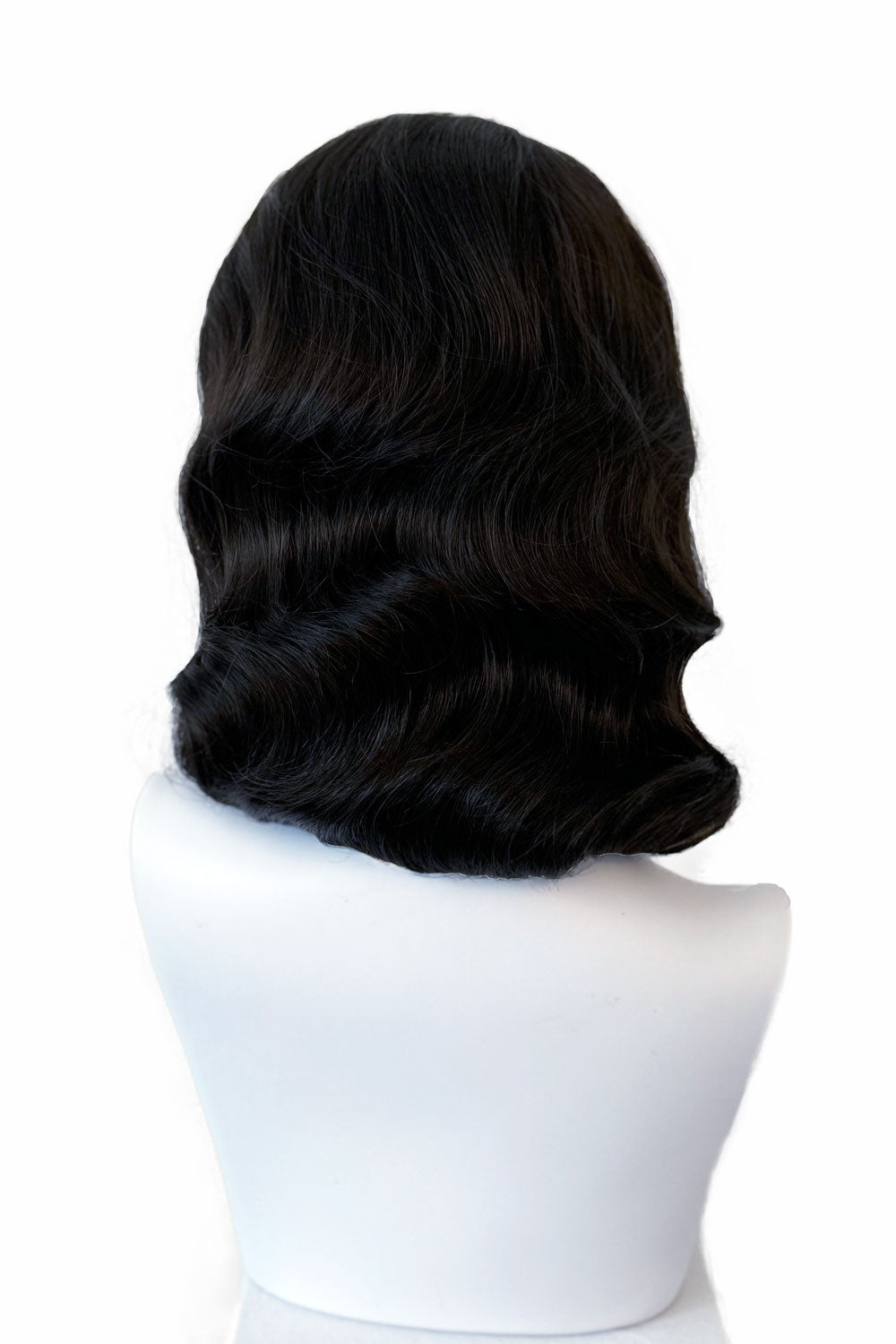 1940s style half wig hairpiece with beautiful marcel waves: Virginia dark brown 4