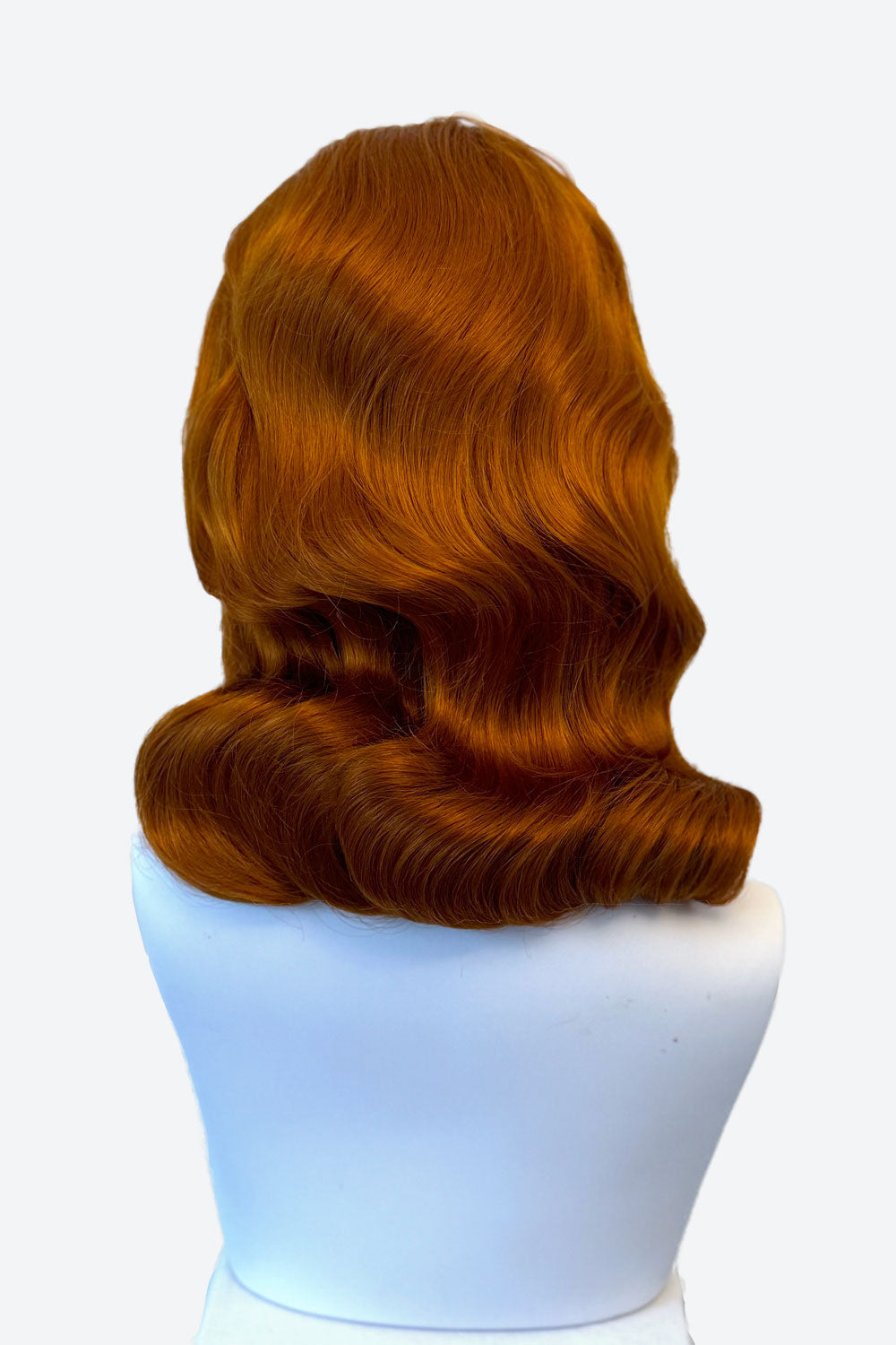 1940s style half wig hairpiece with beautiful marcel waves: Virginia ginger 