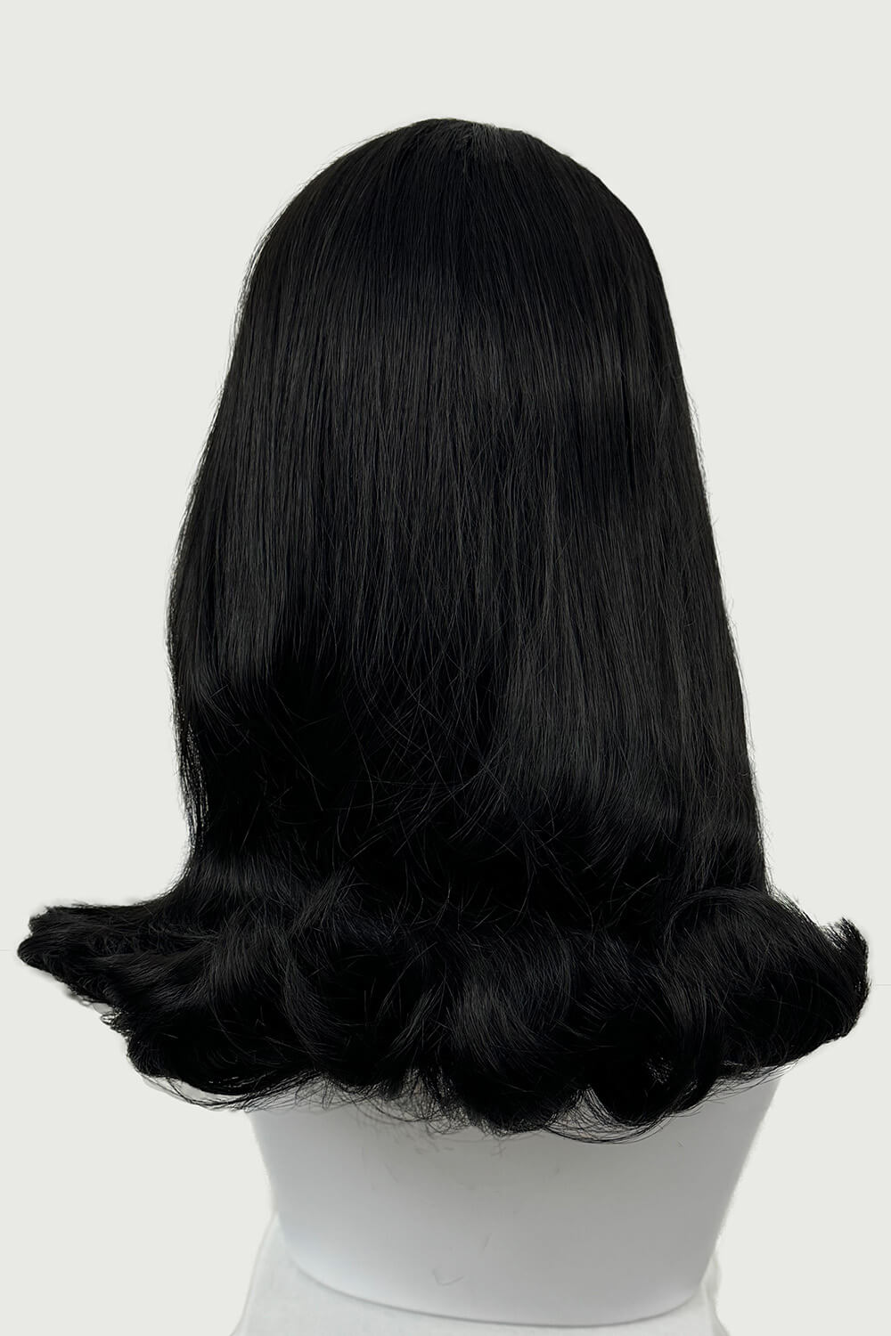 1960s half wig hairpiece, flicked, hair flip: Philippa black 1B