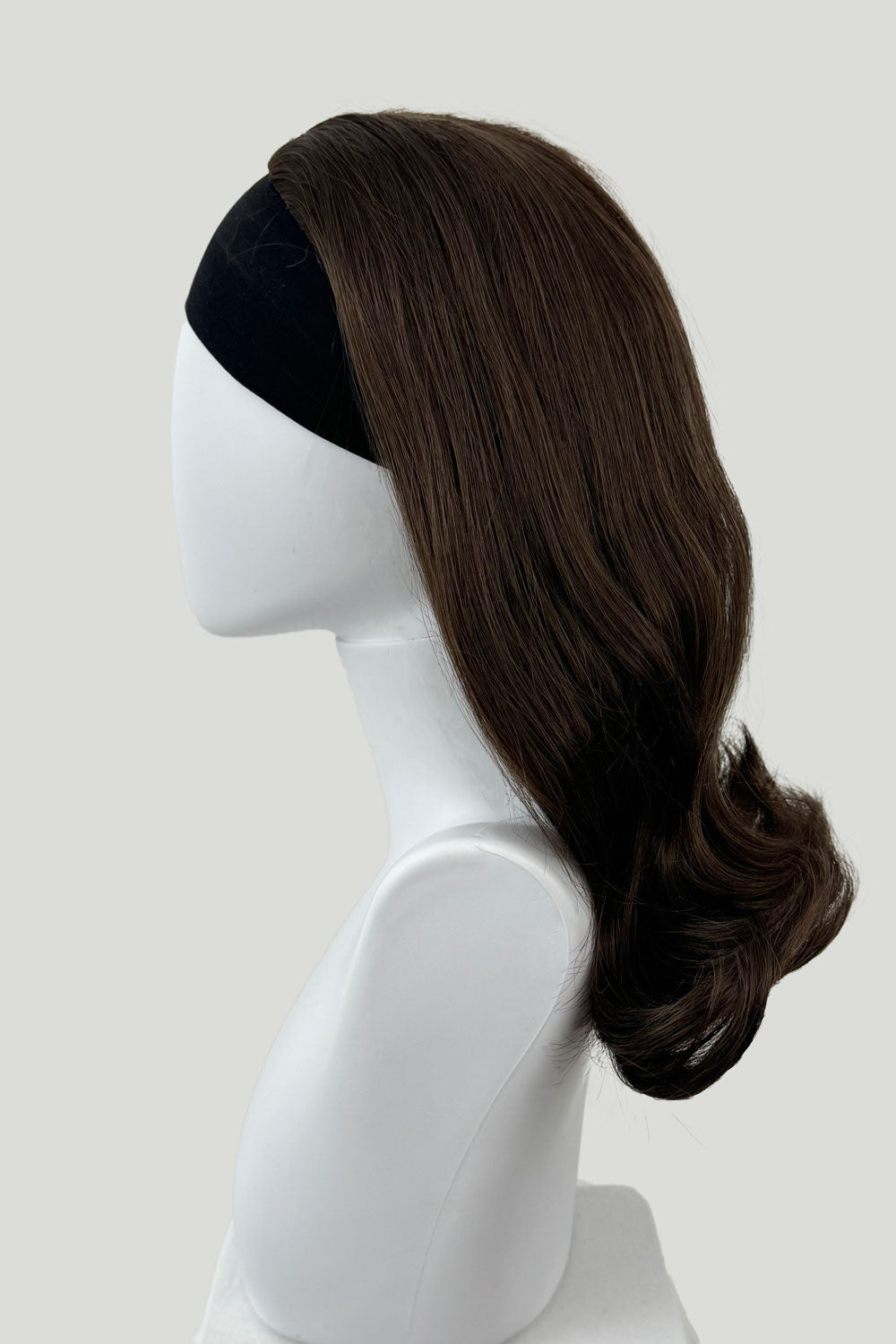 1960s half wig hairpiece, flicked, hair flip: Philippa chestnut brown 8