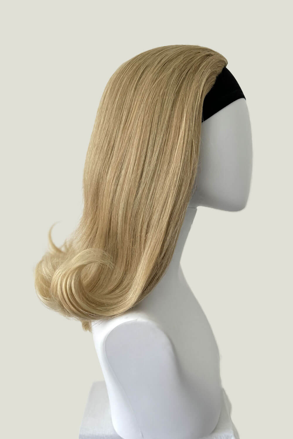 1960s half wig hairpiece, flicked, hair flip: Philippa blonde 613T24
