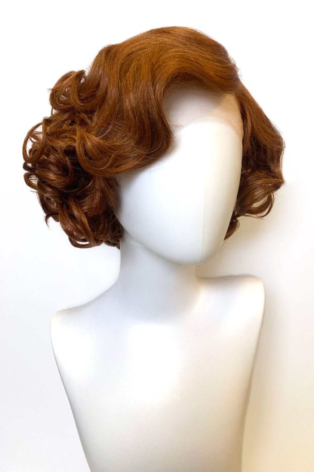 Red, auburn & blonde pinup wig, lace front, vintage style: Ginny