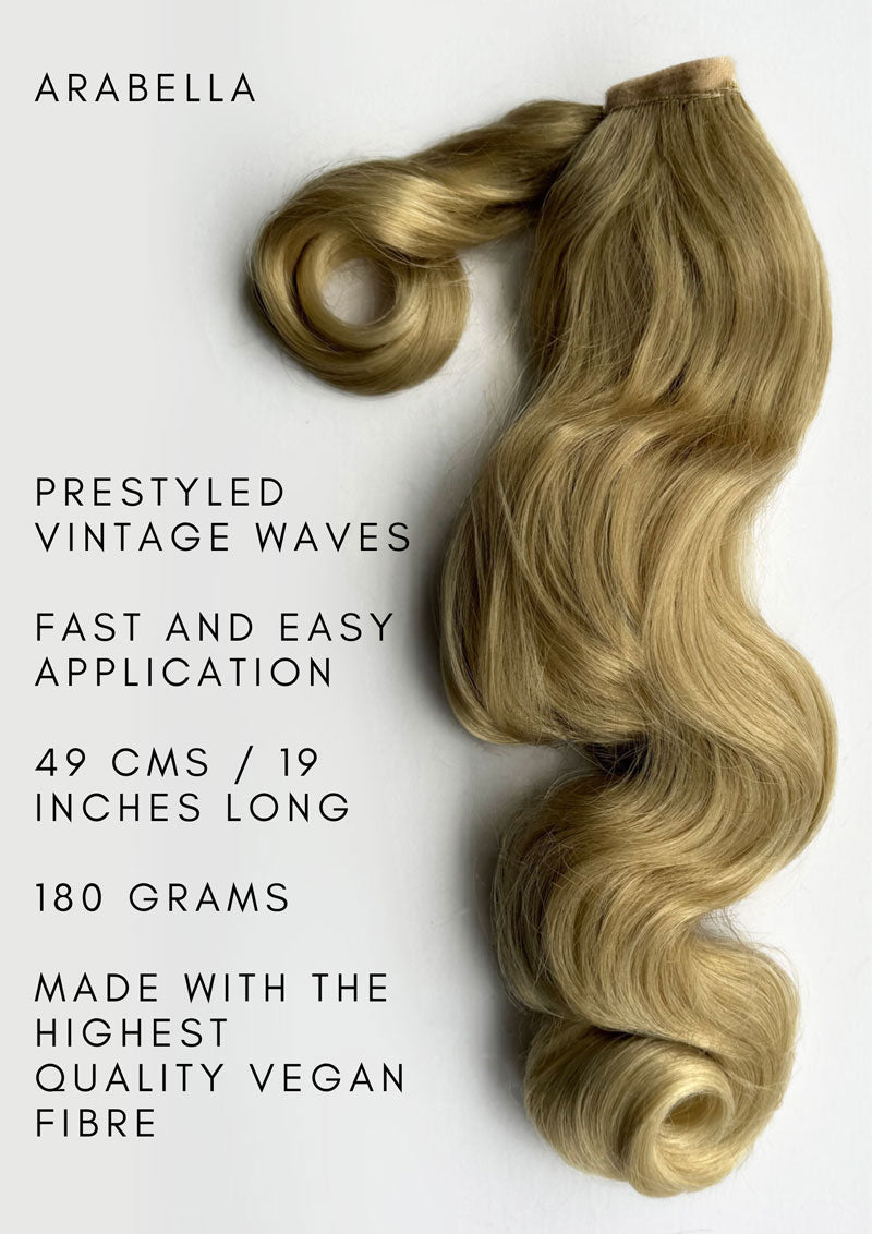 Retro style ponytail hairpiece, long with vintage waves: Arabella  chestnut brown 8