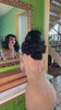1950s style shoulder length half wig hairpiece with beautiful vintage waves: Onyx colour jet black 1