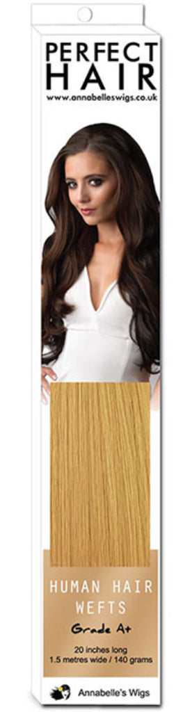 Human hair weft (weave) hair extensions, 20 inches/51 cm long