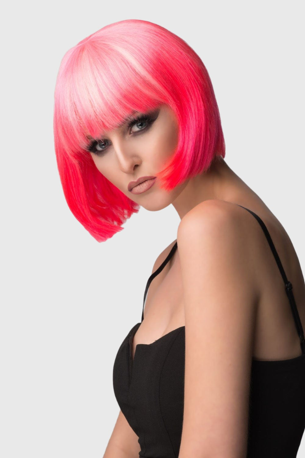 Hot Pink / Light Pink Ombre Short Bob Wig: Alma freeshipping - AnnabellesWigs