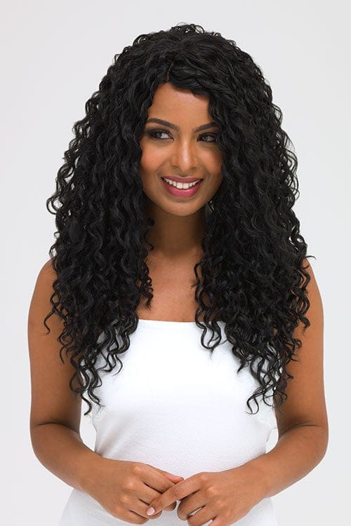 Black, long, corkscrew curly lace front wig: Jessica freeshipping - AnnabellesWigs