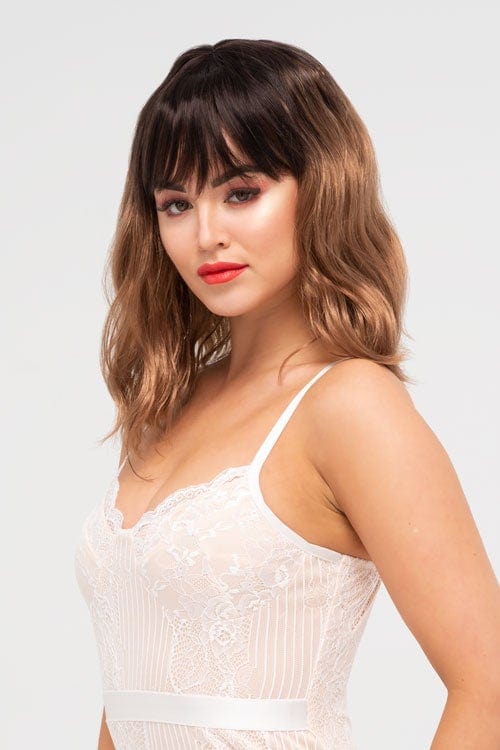 Long wavy bob wig, dark brown blending to light brown: Elodie freeshipping - AnnabellesWigs