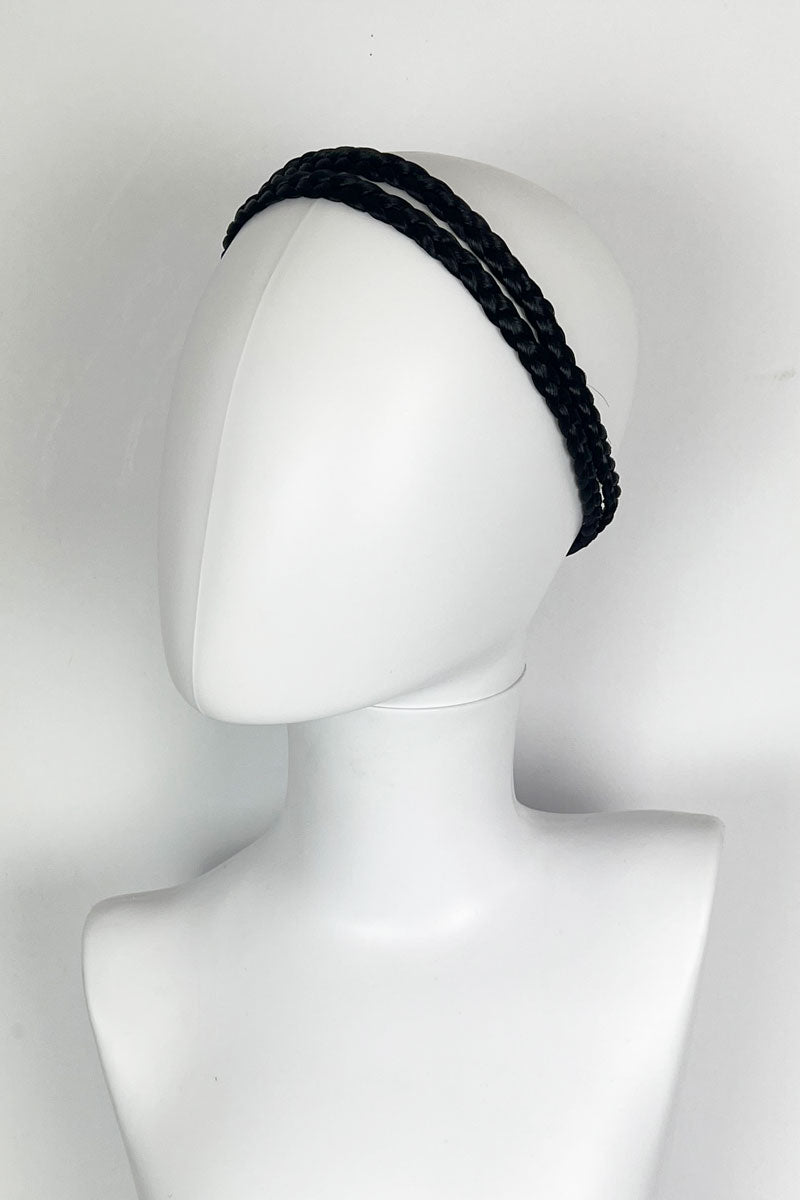 Plaited double hairband: Mira : black 1b