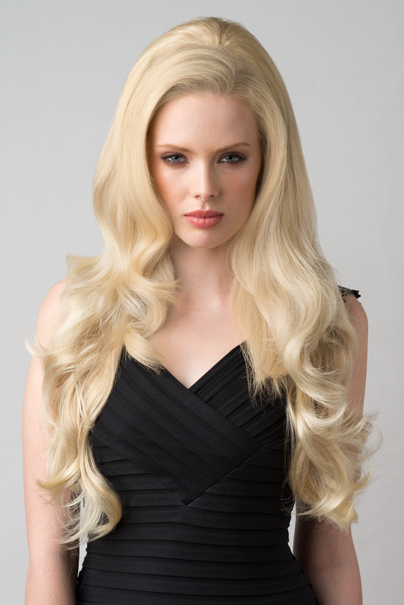 Half wig with volume booster/height booster: Corrine black 1B