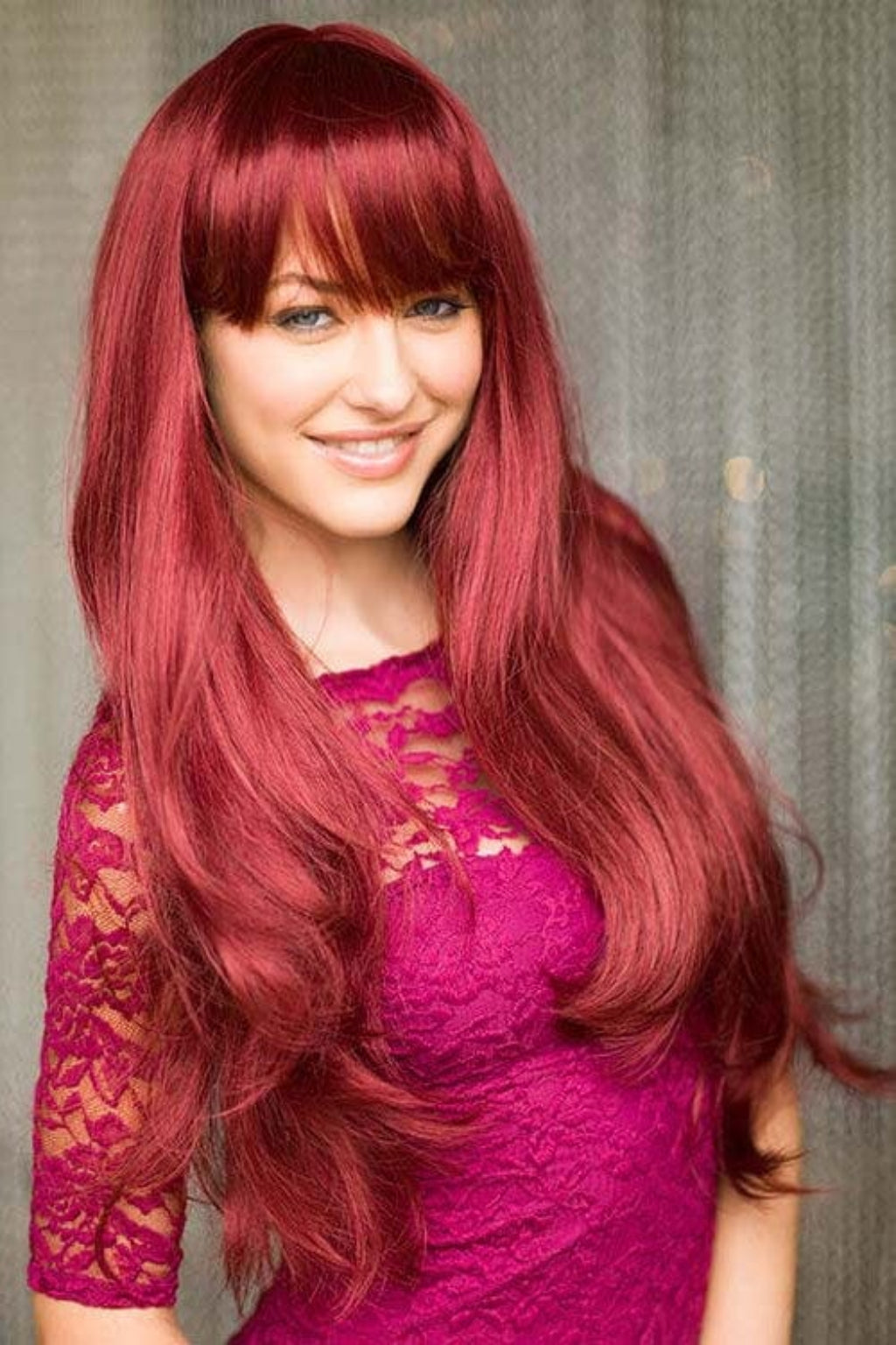 synthetic wig Long red wig, gently layered: Nina